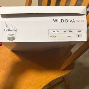 Wild Diva Silver Ankle Boots
